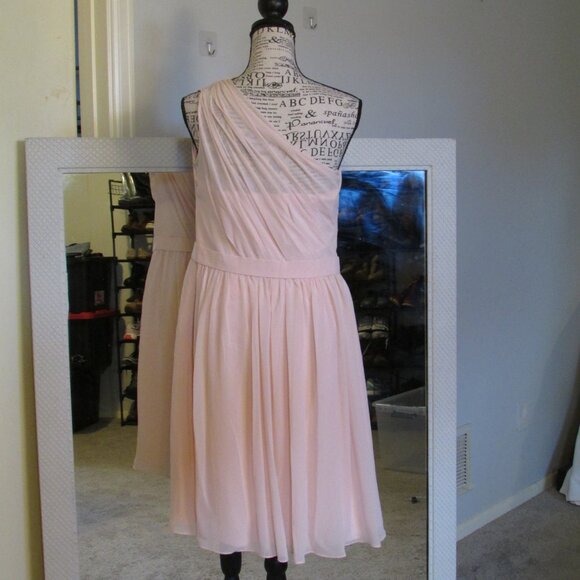 Bill Levkoff One-Shoulder Pink Prom Dress - Picture 6 of 8